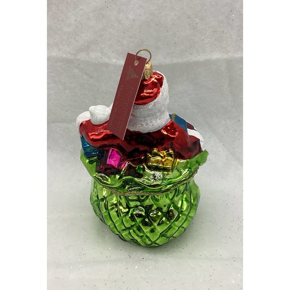 Glassware Art Studio~Santa with Toy Sack Glass Christmas Ornament - Picture 3 of 12
